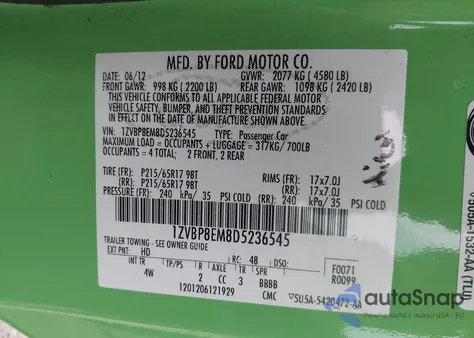 2013 Ford Mustang V6 Premium from USA, damaged, VIN 1ZVBP8EM8D5236545